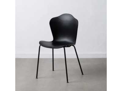 Outdoor chair in black polyurethane and iron legs - ALMA NEGRO Outdoor chair in black polyurethane and iron legs - ALMA NEGRO