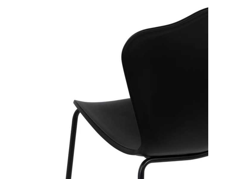 Outdoor chair in black polyurethane and iron legs - ALMA NEGRO