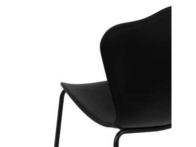 Outdoor chair in black polyurethane and iron legs - ALMA NEGRO Outdoor chair in black polyurethane and iron legs - ALMA NEGRO