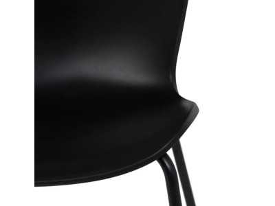 Outdoor chair in black polyurethane and iron legs - ALMA NEGRO Outdoor chair in black polyurethane and iron legs - ALMA NEGRO