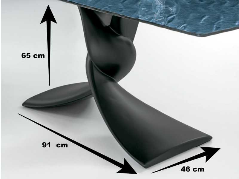 Italian design fixed table with glass or porcelain marble top - AALMA VERRE