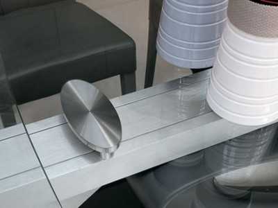 Extendable table with clear tempered glass top - ADALGISA CRISTAL