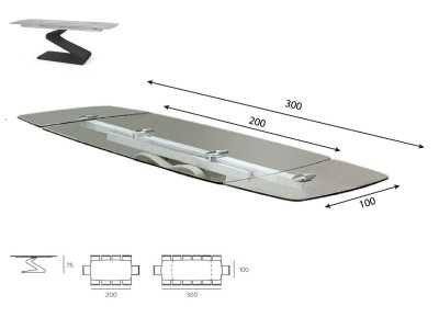 Extendable table with clear tempered glass top - ADALGISA CRISTAL