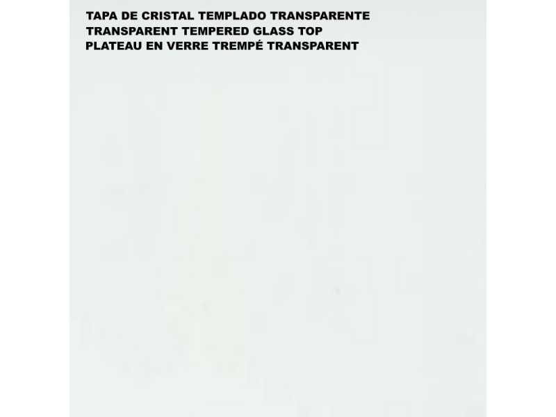 Table extensible avec plateau en verre trempé transparent - ADALGISA CRISTAL