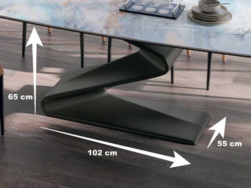 Mesa extensible con tapa de cristal templado transparente - ADALGISA CRISTAL