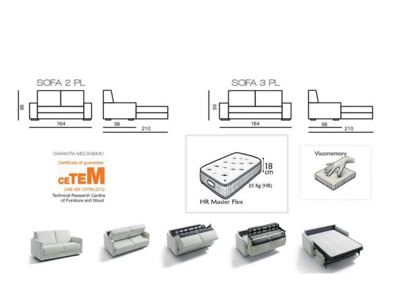 Designer sofa bed with Italian system - ADRIENNA