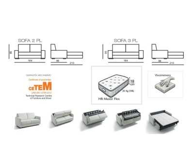 Sofá cama de diseño con sistema italiano - ADRIENNA