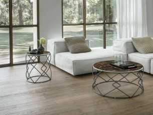 Lacquered steel side table with porcelain marble top - AVA 2