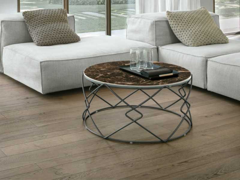 Lacquered steel coffee table with porcelain marble top - AVA