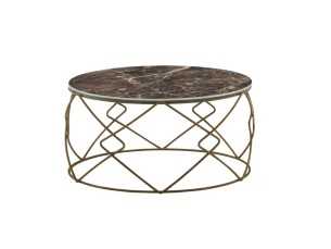 Lacquered steel coffee table with porcelain marble top - AVA 2