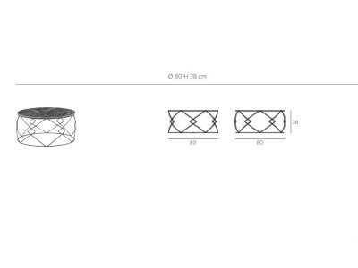 Lacquered steel coffee table with porcelain marble top - AVA