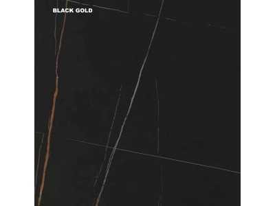 Round coffee table in lacquered stainless steel with porcelain marble top - ABBIE