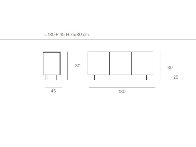 Designer sideboard with 3 or 4 doors - ADAMO