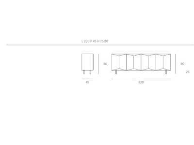 Buffet design laqué 3 ou 4 portes - ADRIA