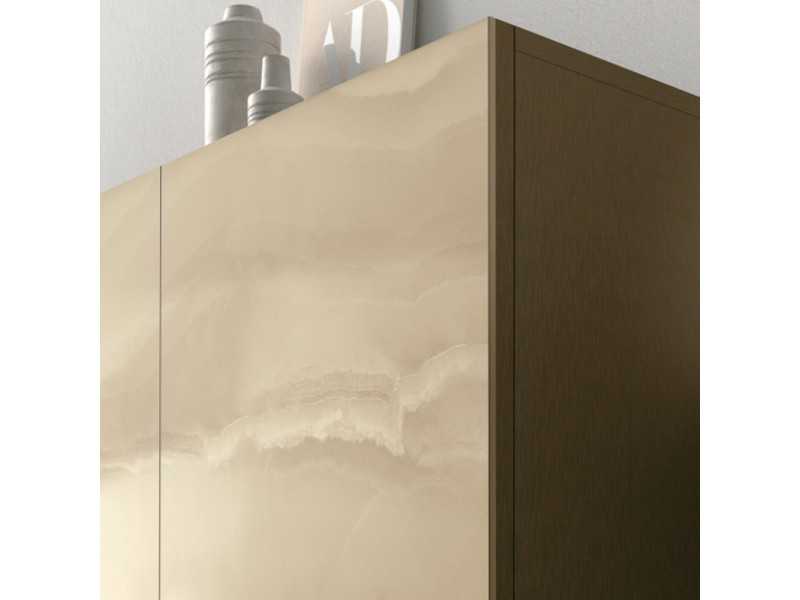 Designer sideboard with porcelain marble door fronts - AMBERES