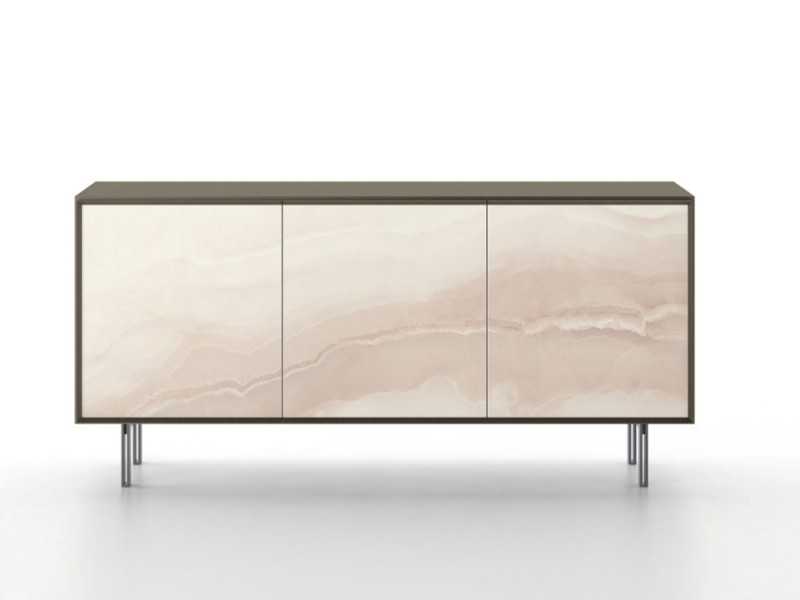 Buffet design avec façades en marbre porcelaine - AMBERES