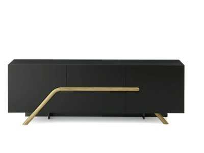 Lacquered designer sideboard with 2 doors and 2 drawers - AZORES
