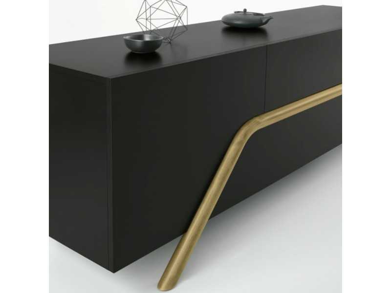 Lacquered designer sideboard with 2 doors and 2 drawers - AZORES