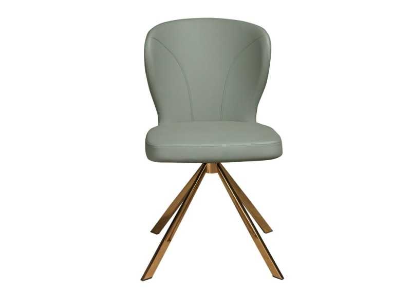 Swivel chair upholstered in synthetic leather with a stainless steel base - ABACO