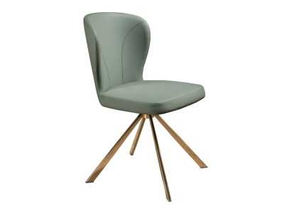 Swivel chair upholstered in synthetic leather with a stainless steel base - ABACO