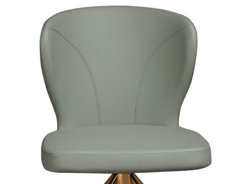 Swivel chair upholstered in synthetic leather with a stainless steel base - ABACO