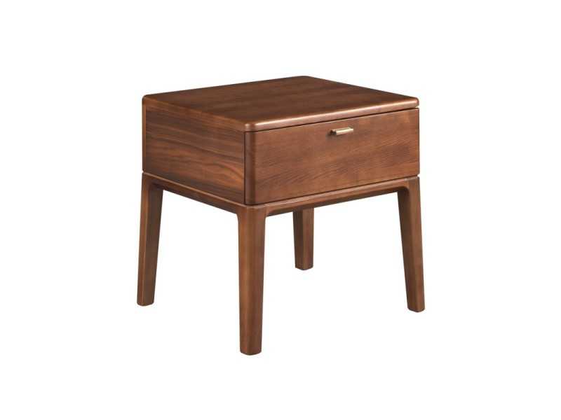 Table de chevet 1 tiroir en placage de noyer - EVA