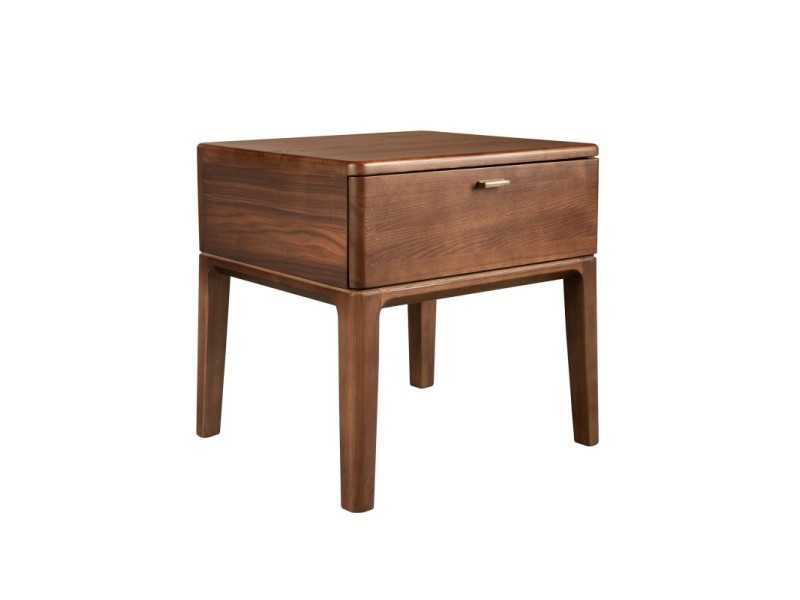 Table de chevet 1 tiroir en placage de noyer - EVA