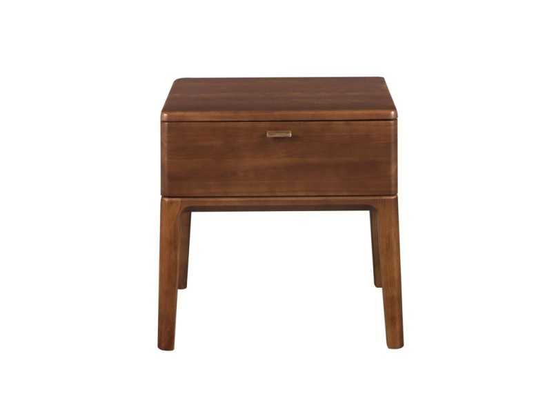 Table de chevet 1 tiroir en placage de noyer - EVA