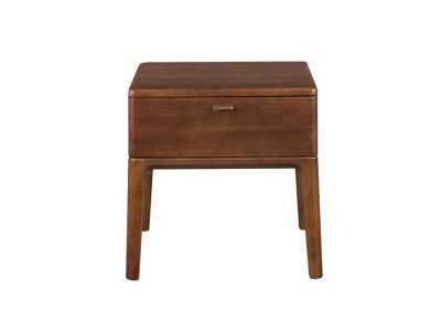 Table de chevet 1 tiroir en placage de noyer - EVA