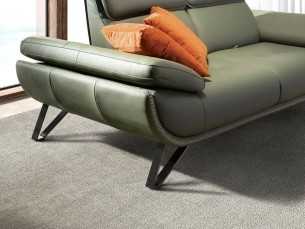 Modern design 2-seater sofa upholstered in genuine leather - ABELLO 2
