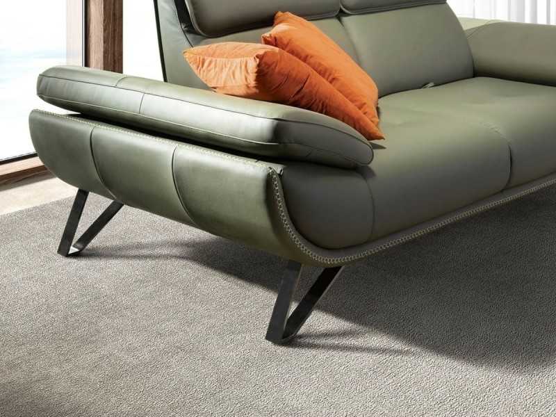 Canapé 2 places au design moderne, tapissé de cuir véritable - ABELLO