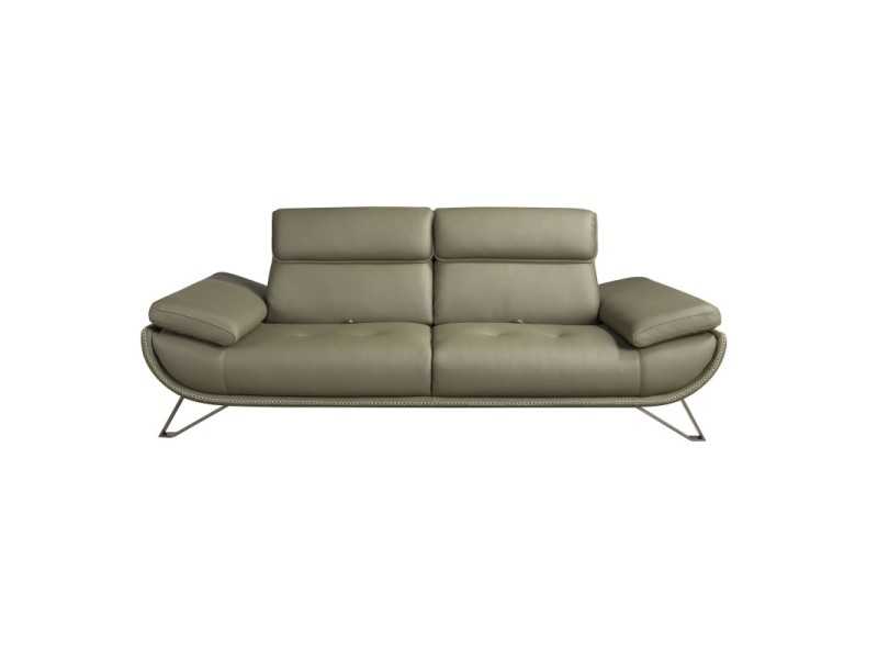 Modern design 2-seater sofa upholstered in genuine leather - ABELLO