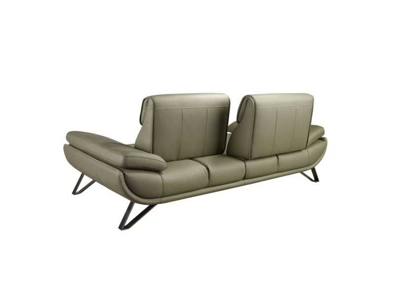 Canapé 2 places au design moderne, tapissé de cuir véritable - ABELLO