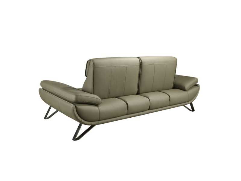 Canapé 2 places au design moderne, tapissé de cuir véritable - ABELLO