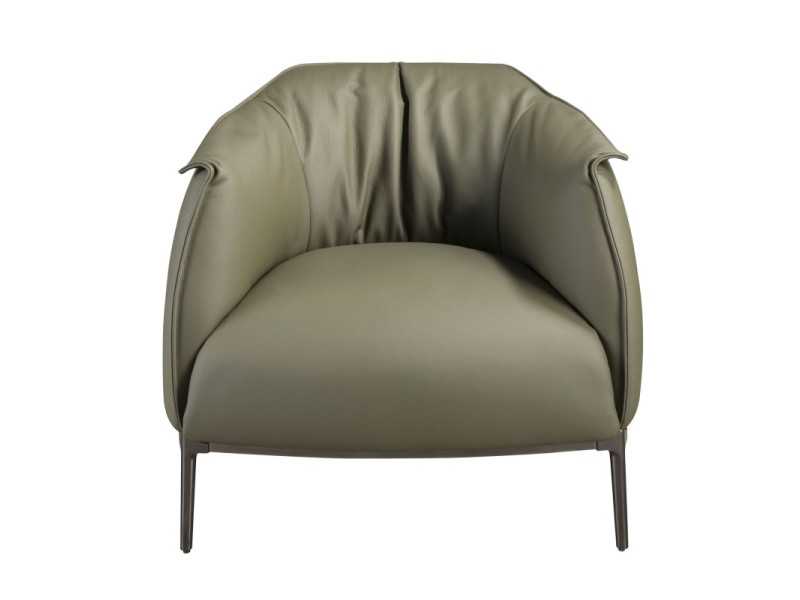 Modern designer armchair upholstered in genuine leather - ABELLO
