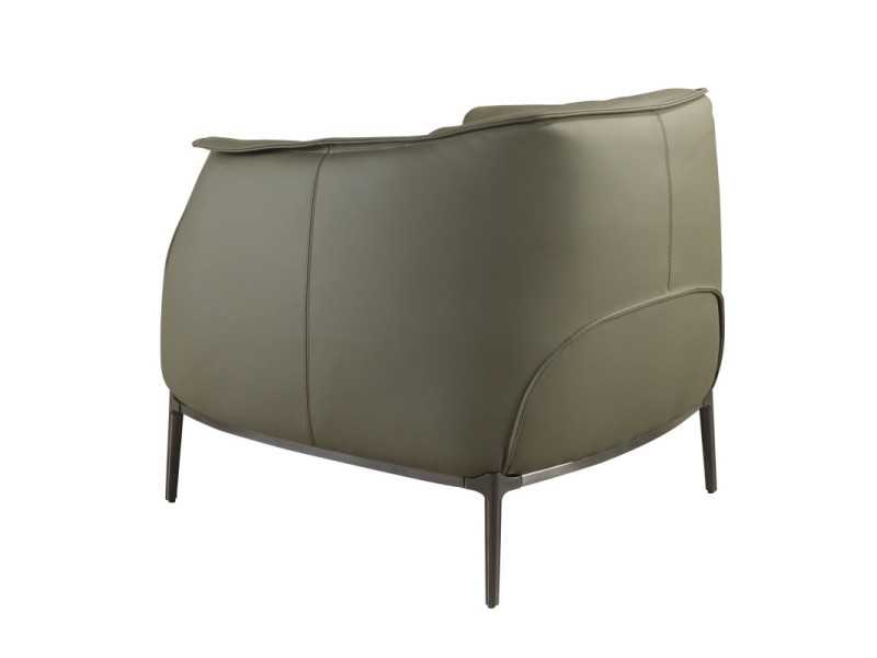 Fauteuil design moderne tapissé de cuir véritable - ABELLO