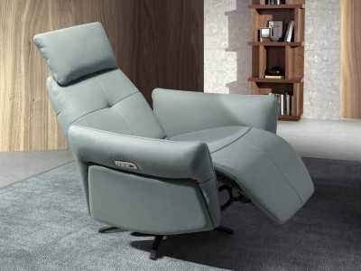 Modern design swivel relax armchair upholstered in genuine leather - MORGAN Modern design swivel relax armchair upholstered in genuine leather - MORGAN