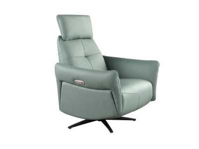 Modern design swivel relax armchair upholstered in genuine leather - MORGAN Modern design swivel relax armchair upholstered in genuine leather - MORGAN
