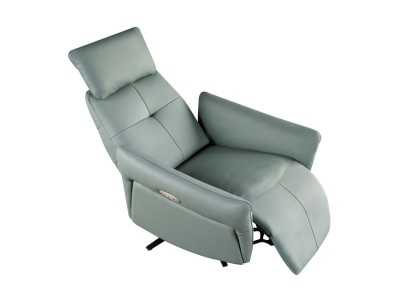Modern design swivel relax armchair upholstered in genuine leather - MORGAN Modern design swivel relax armchair upholstered in genuine leather - MORGAN