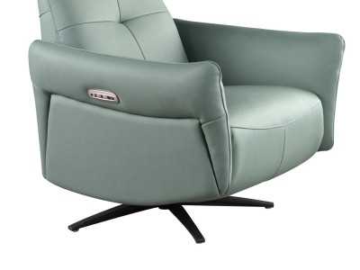 Modern design swivel relax armchair upholstered in genuine leather - MORGAN Modern design swivel relax armchair upholstered in genuine leather - MORGAN