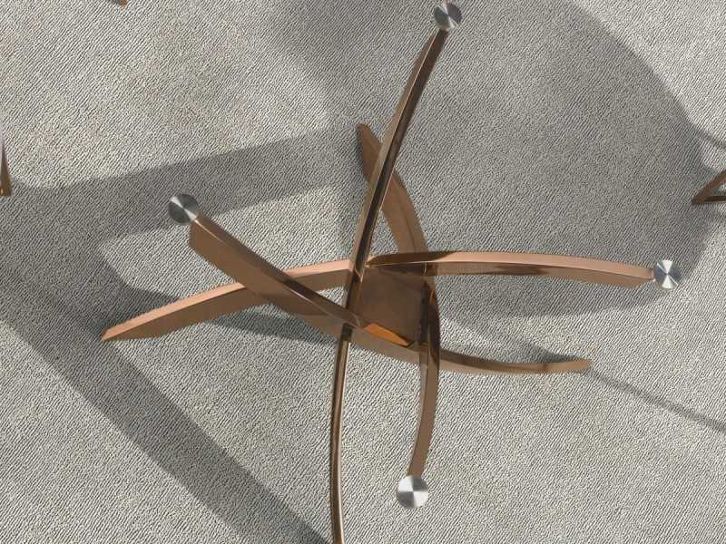 Rectangular dining table with tempered glass top and stainless steel base - ABALONE R