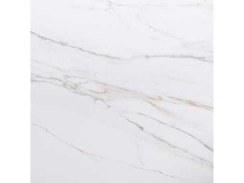 Extendable dining table with porcelain marble top and stainless steel legs - SYMI