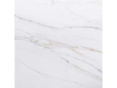 Extendable dining table with porcelain marble top and stainless steel legs - SYMI