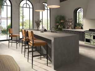 Stool upholstered in genuine leather with darkened stainless steel frame - AZZARO 2