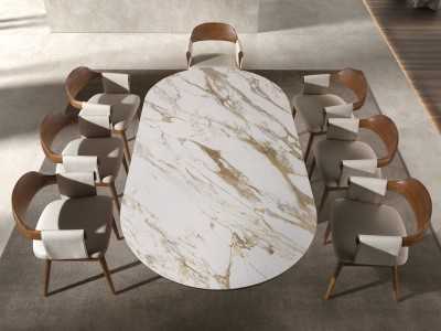 Designer chair made of wood and upholstered in synthetic leather - AAL Designer chair made of wood and upholstered in synthetic leather - AAL