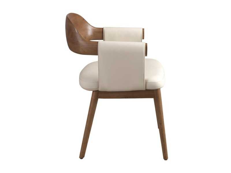 Chaise design en bois et tapissé en cuir synthétique - AAL