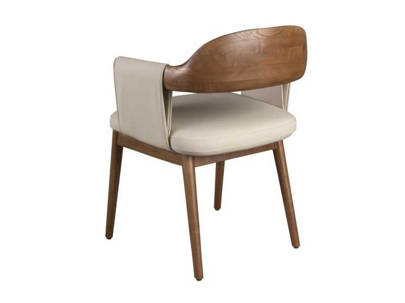 Chaise design en bois et tapissé en cuir synthétique - AAL