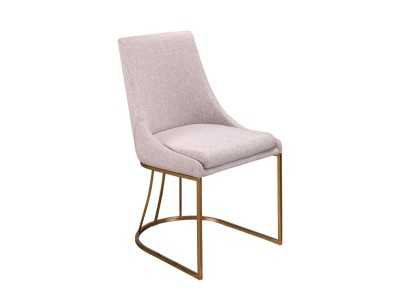 Silla tapizada con base de acero inoxidable oro rosa - ARAN Silla tapizada con base de acero inoxidable oro rosa - ARAN