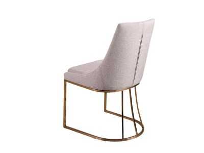 Silla tapizada con base de acero inoxidable oro rosa - ARAN Silla tapizada con base de acero inoxidable oro rosa - ARAN