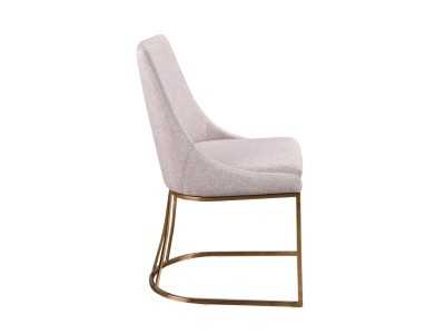 Silla tapizada con base de acero inoxidable oro rosa - ARAN Silla tapizada con base de acero inoxidable oro rosa - ARAN